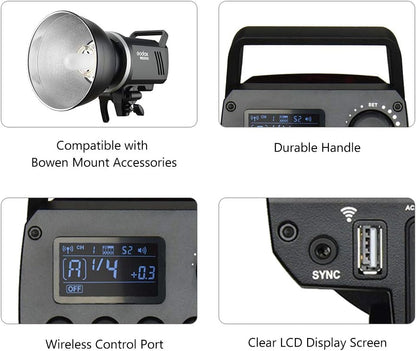 Godox MS200 200WS 2.4G Wireless X System Studio Flash,5600±200k Color Temperature,0.1-1.8S Recycle Time,Using Godox X1 Trigger & XT16 Transmitter or xpro and x2 Trigger to remotely Control - PuriLite