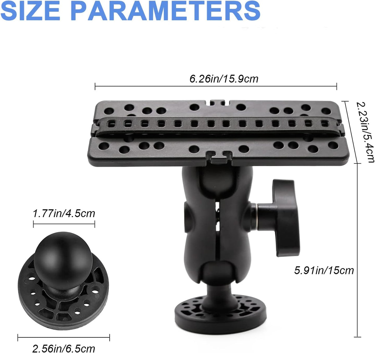 MDEOOSKY Fish Finder Mount Base, Bracket, Mounting Plate - Medium Arm Marine Electronic Mount, Adjustable Rack Replacement for Garmin GPSMAP Striker 5 Plus 5cv - PuriLite