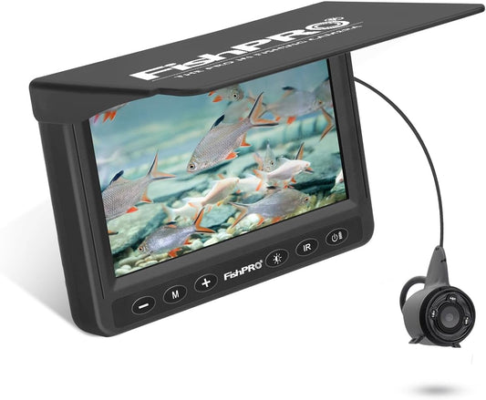 MOOCOR Underwater Fishing Camera, Portable Fish Finder Camera HD 1000 TVL Infrared LED Waterproof Camera with 4.3 Inch LCD Monitor for Ice Lake Sea Boat Kayak Fishing - PuriLite
