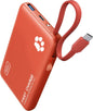 INIU Portable Charger, Mini 10000mAh Power Bank with Build in USB-C Cable, 20W Fast Charging Powerbank with Cords Wires, Cruise Ship Travel Essentials Battery Pack for College Student Traveler, Orange - PuriLite