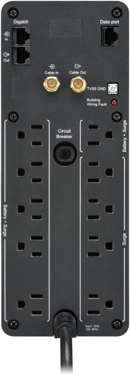 APC BR1000MS Sine Wave UPS Battery Backup & Surge Protector, 1000VA, Backups Pro, Black - PuriLite
