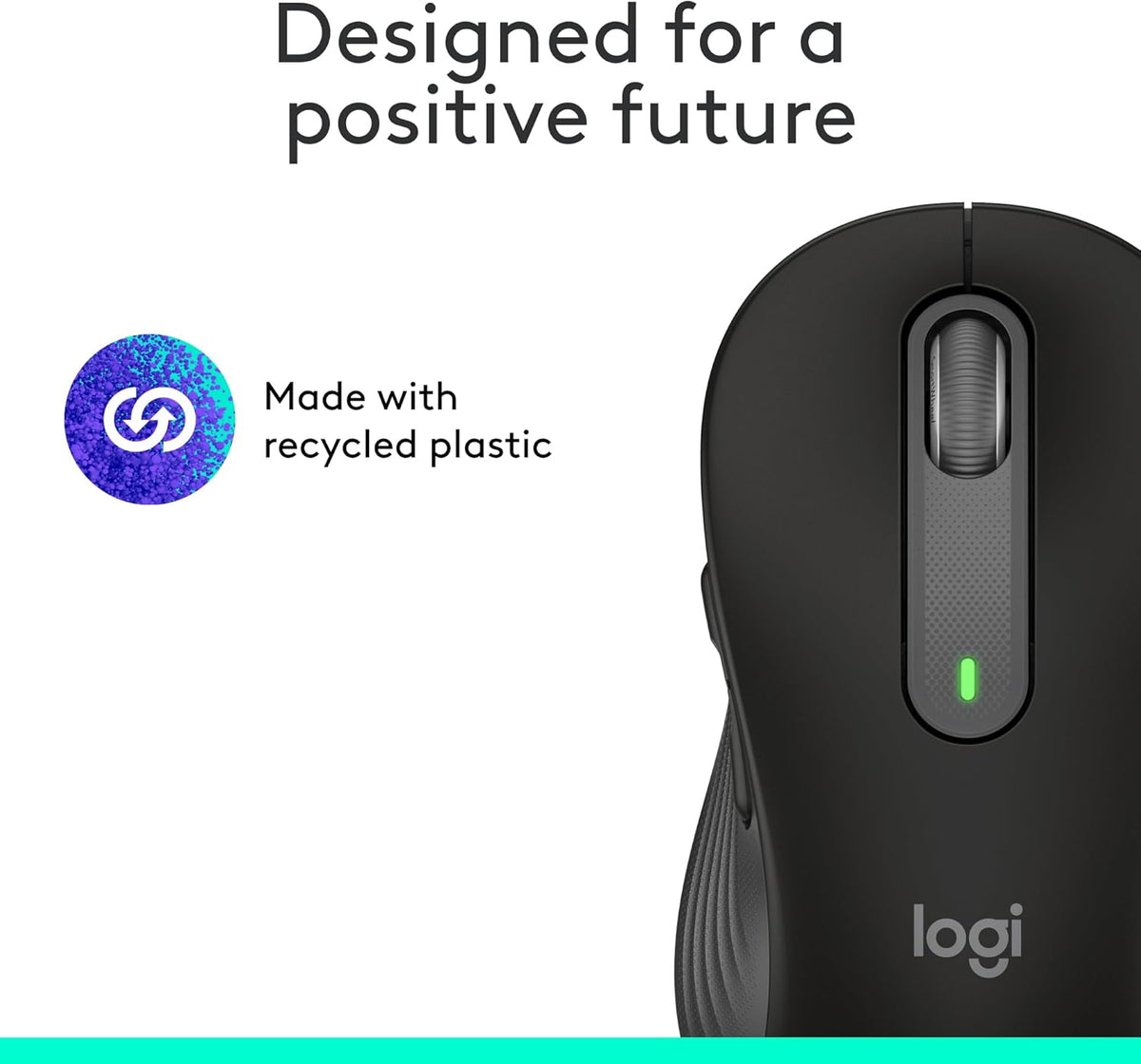 Logitech Signature M650 L Full Size Wireless Mouse - For Large Sized Hands, 2-Year Battery, Silent Clicks, Customizable Side Buttons, Bluetooth, for PC/Mac/Multi-Device/Chromebook - Black - PuriLite