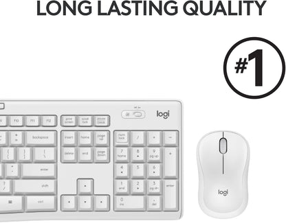 Logitech MK295 Wireless Mouse & Keyboard Combo with SilentTouch Technology, Full Numpad, Advanced Optical Tracking, Lag-Free Wireless, 90% Less Noise - Graphite - PuriLite
