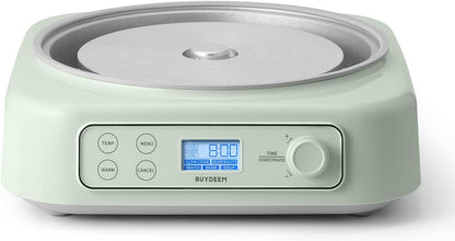 BUYDEEM LP55 5-in-1 Slow Cooker, Compatible with Various Cookwares, Multi-Cooker with Two Temperature Settings, Auto Keep Warm for 2H, Cozy Greenish, No Pot Included - PuriLite
