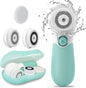 Facial Cleansing Brush Electric Facial Exfoliating Massage Brush with 3 Cleanser Heads and 2 Speeds Adjustable for Deep Cleaning, Removing Blackhead, Face Massaging - PuriLite