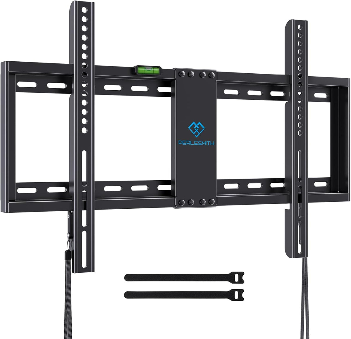 PERLESMITH Fixed TV Wall Mount Bracket Low Profile for 32-82 inch LED, LCD, and OLED Flat Screen TVs - Fits 16”- 24” Wood Studs, Fixed TV Mount with VESA 600 x 400mm Holds up to132lbs (PSLLK1), Black - PuriLite