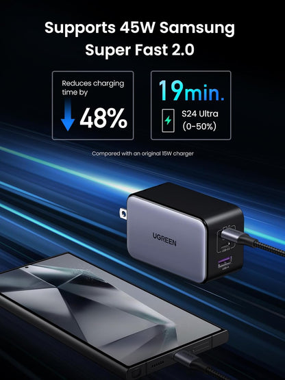 UGREEN 100W USB C Charger Block, Nexode X GaN 3-Ports Mini Charger Brick with GaN Infinity™ Chip Support PPS Super Fast Charge for MacBook Pro/Air, iPad, ThinkPad, iPhone 16/15, Galaxy S24/S23, Pixel - PuriLite