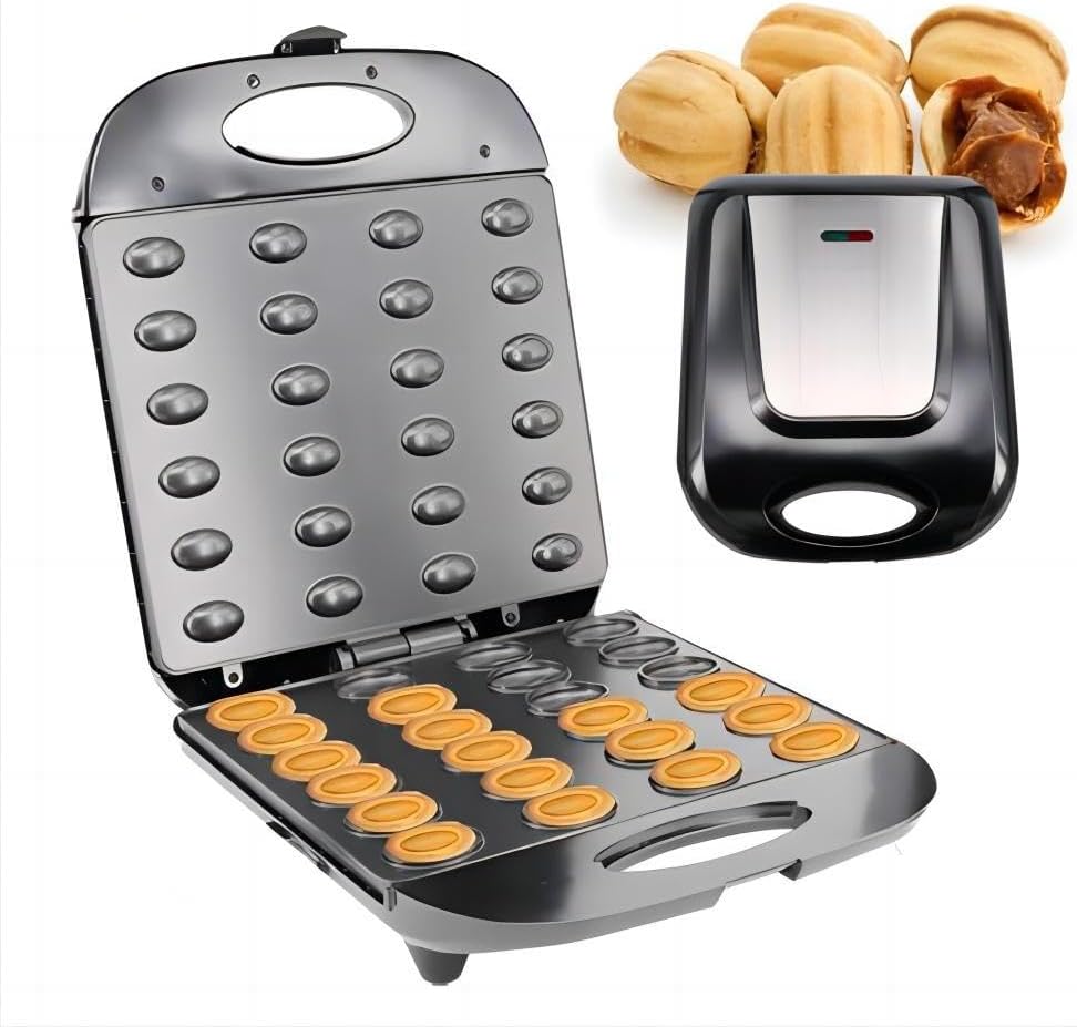 Mini Maker Waffle Maker 5“ Non-Stick Waffler Iron Stuffler Stuffed Wafflera Adjustable Browning Control, Heart, Azure - PuriLite