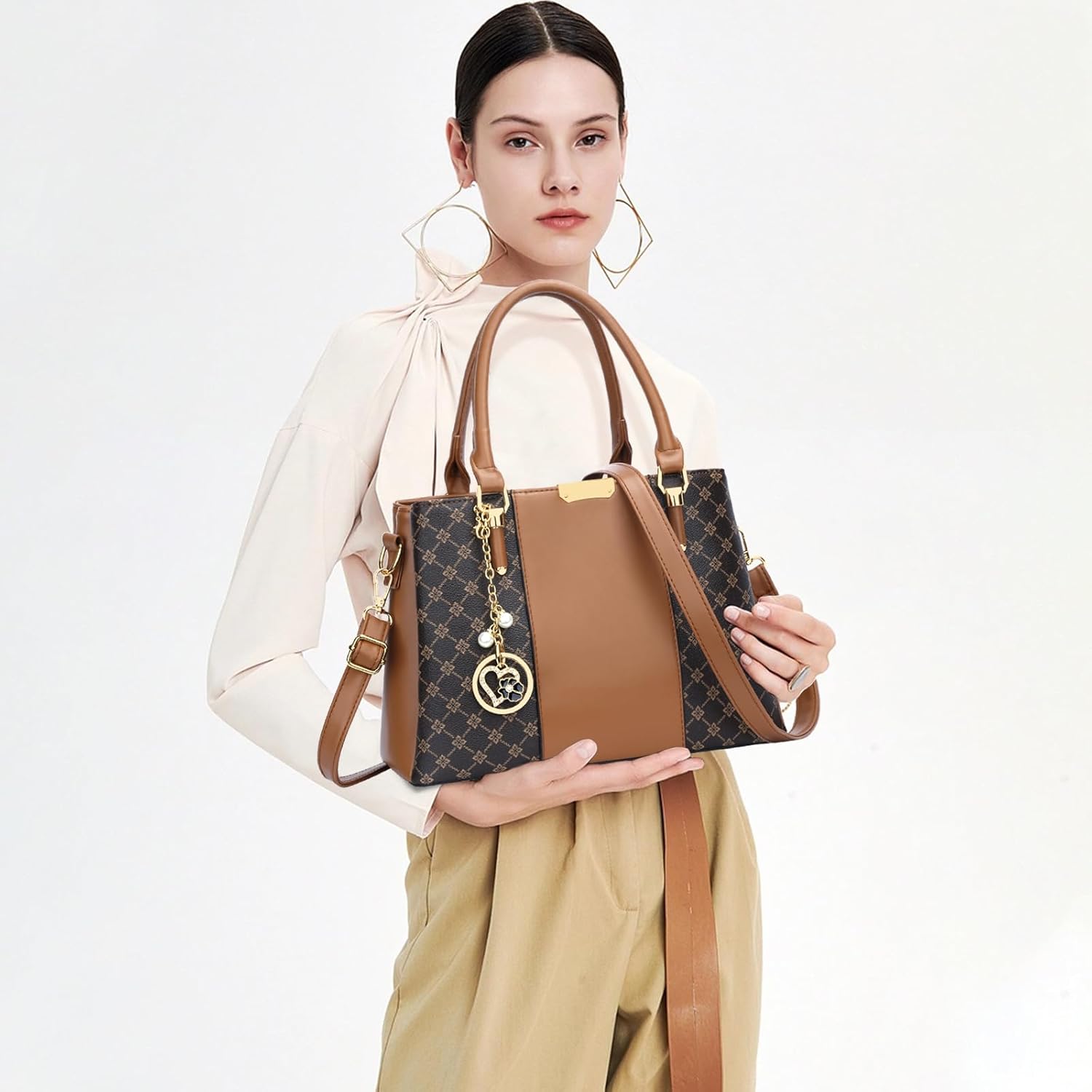 KKXIU Trendy Tote Bag for Women Lightweight Oxford Big Capacity Shoulder Purses and Handbags - PuriLite
