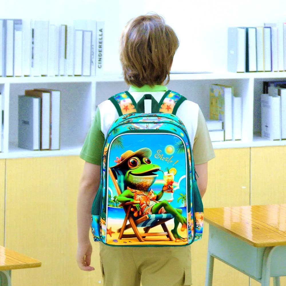 3pcs Backpack for Boys and Girls, 16” Kids Kindergarten Bookbag with Lunch Box, Cute Elementary Backpacks for Boy Girl - PuriLite