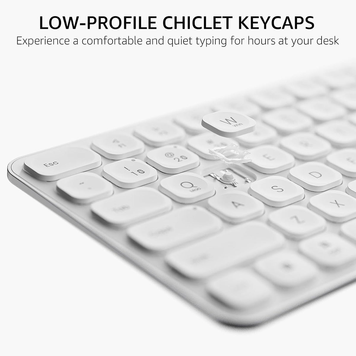 RAPOO Keyboard and Mouse Wireless - 9010M Multi-Device Wireless Keyboard Mouse Combo, 2.4GHz/Bluetooth 5.0/4.0 Wireless Keyboard Mouse Set for Windows/Mac/Linux/Chrome, Support 4 Devices, Silent Click - PuriLite