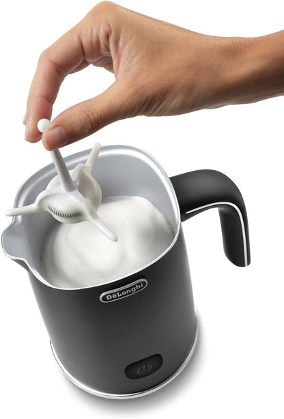 De'Longhi EMF2BK Plastic Electric Milk Frother with Hot and Cold Function Grey 17.02 x 11.43 x 19.56 cm; 889.04 Grams - PuriLite