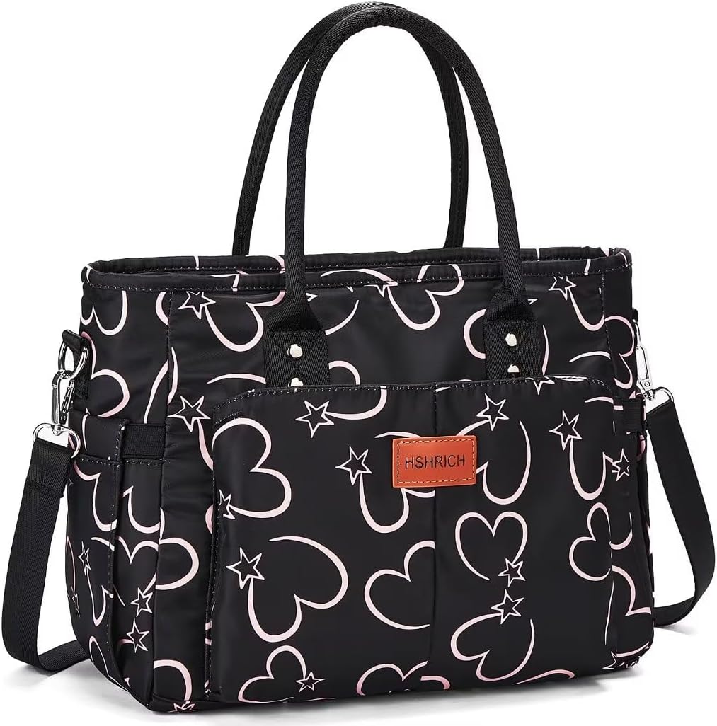 Lunch Bag for Women, Insulated Lunch Box for Work, Large Leakproof Cooler Purse with Side Pockets & Removable Shoulder Strap Women's Lunch Tote Bag for Picnic Work Beach Cute Lunch Bags (Heart) - PuriLite