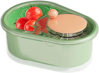 Fruit Spinner - Rotating Portable Veggie Spinner | Salad Cleaner, Kitchen Strainer Drainer Basket, Food Wash Bowl, Manual Lettuce Washer - PuriLite