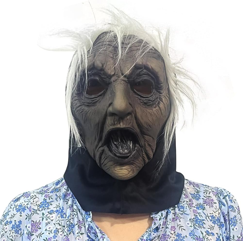 ACBAGI Halloween Mask Costume Old Women Mask Scary Halloween Masks Cosplay mask for adults - PuriLite