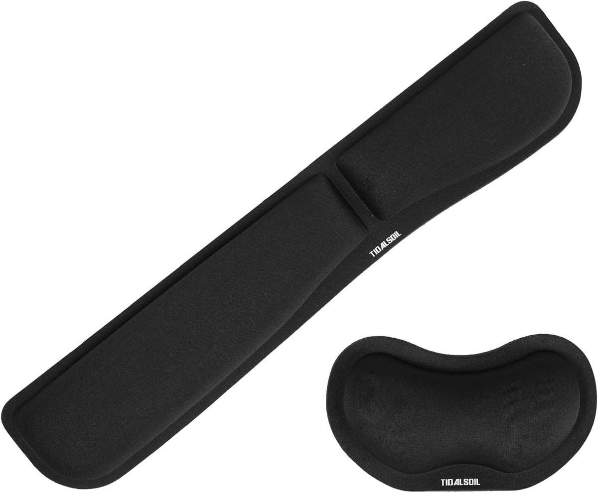 Memory Foam Keyboard and Mouse Wrist Rest Set | Ergonomic Wrist Support Pads for Office, Gaming & Laptop Use - PuriLite