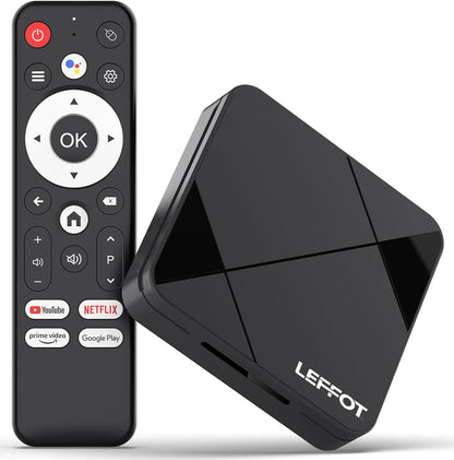 LEFFOT Android TV Box 2025,4K UHD Steaming Devices for TV,2GBRAM + 8GBROM,with HDR10,2.4G&5G WIFI6,BT 5.0,Smat TV Box RK3518 - PuriLite
