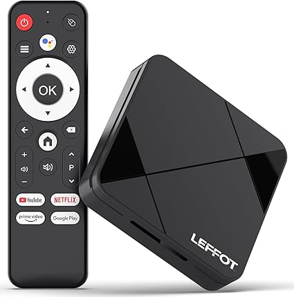 LEFFOT Android TV Box 2025,4K UHD Steaming Devices for TV,2GBRAM + 8GBROM,with HDR10,2.4G&5G WIFI6,BT 5.0,Smat TV Box RK3518 - PuriLite
