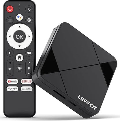 LEFFOT Android TV Box 2025,4K UHD Steaming Devices for TV,2GBRAM + 8GBROM,with HDR10,2.4G&5G WIFI6,BT 5.0,Smat TV Box RK3518 - PuriLite