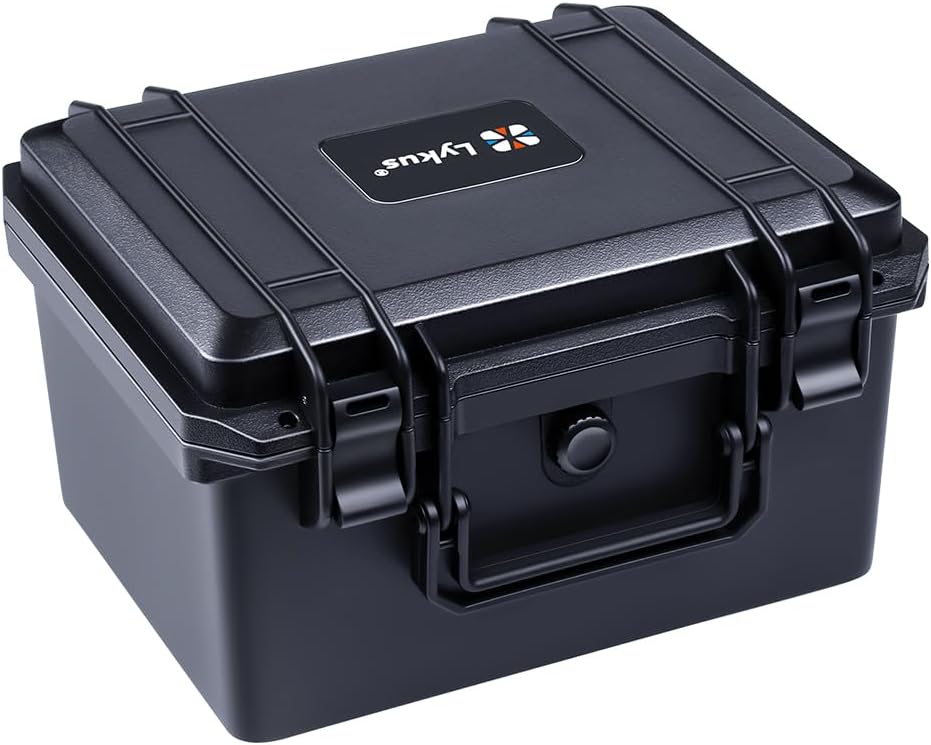 Lykus HC-2710 Portable Waterproof Hard Case with Foam, Camera Case with Customizable Fit Foam,Fit use of Drones,Camera, Equipments, Interior Size 27x16x8 cm - PuriLite