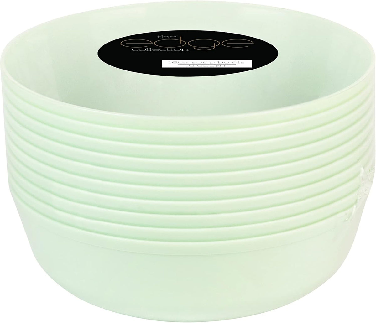 PLASTICPRO [30 Pack 10.7'' Christmass Green Plastic Party Plates Edge Collection Premium heavyweight Elegant Disposable Tableware Dishes - PuriLite