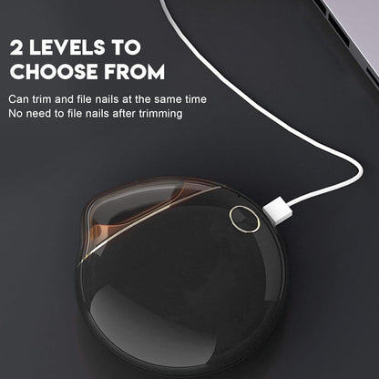 Electric Nail Clipper USB Rechargeable Nail Trimmer Nail Scissors Automatic Safety Fingernail Cutter for Children Seniors Adults (Black) - PuriLite