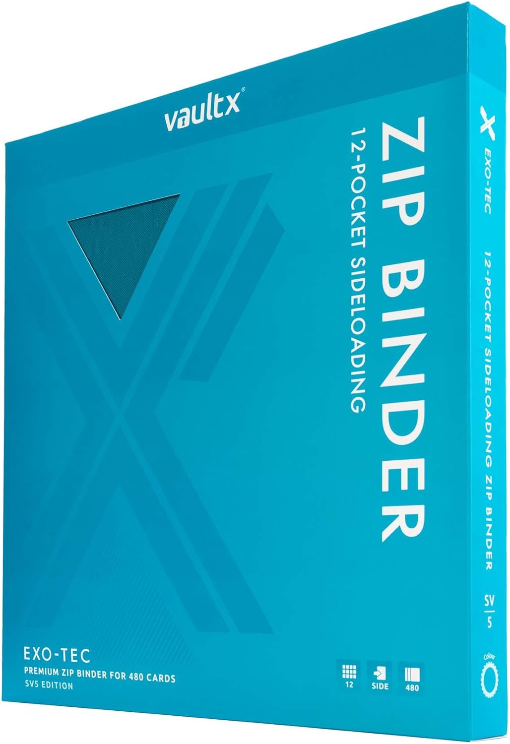 Vault X 12 Pocket Trading Card Zip Binder, 480 Cards, Compatible with Pokemon Scarlet & Violet Set, Exo-Tec Album Material, 20 Side-Loading Pages, Folder for Collectible TCG (SV1) - PuriLite