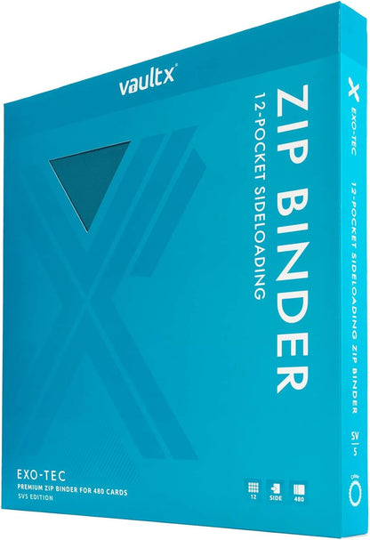 Vault X 12 Pocket Trading Card Zip Binder, 480 Cards, Compatible with Pokemon Scarlet & Violet Set, Exo-Tec Album Material, 20 Side-Loading Pages, Folder for Collectible TCG (SV1) - PuriLite