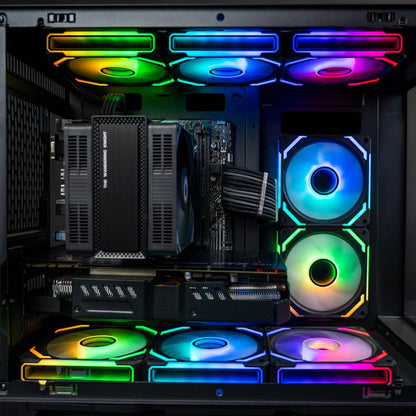 AsiaHorse COSMIQ-Black 120mm PC RGB Fans, 5V 3-PIN Connector Daisy Chain FDB PWM Computer Case Fans with RGB Controller for Cases CPU Liquid Coolers, 3Pack (Black) (White, 3_Pack_Forward_Blade) - PuriLite