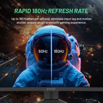 Skytech Gaming 27-inch Curved Gaming Monitor up to 180Hz, QHD 2K(2560 x 1440), 3.7ms Response Time, 1500R VA Panel, FreeSync & G-Sync Support, Swivel Tilt Height Pivot Adjustable, HDMI & DisplayPort - PuriLite