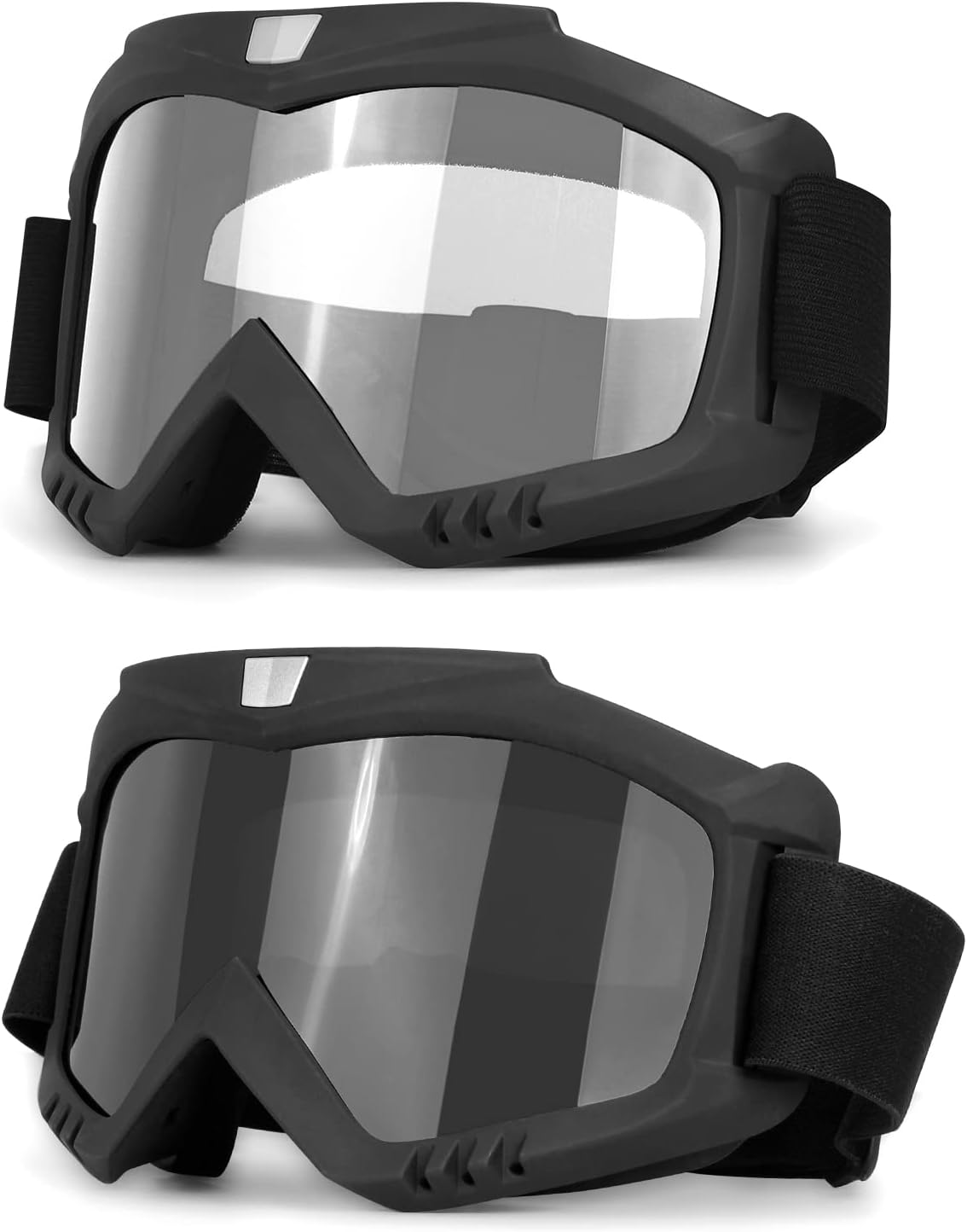surpassme 2 Dirt Bike Goggles, UV Protection Motocross/MX Goggles Compatible Helmet, Motorcycle Ridding Goggles Fit Glasses for Men/Women - PuriLite