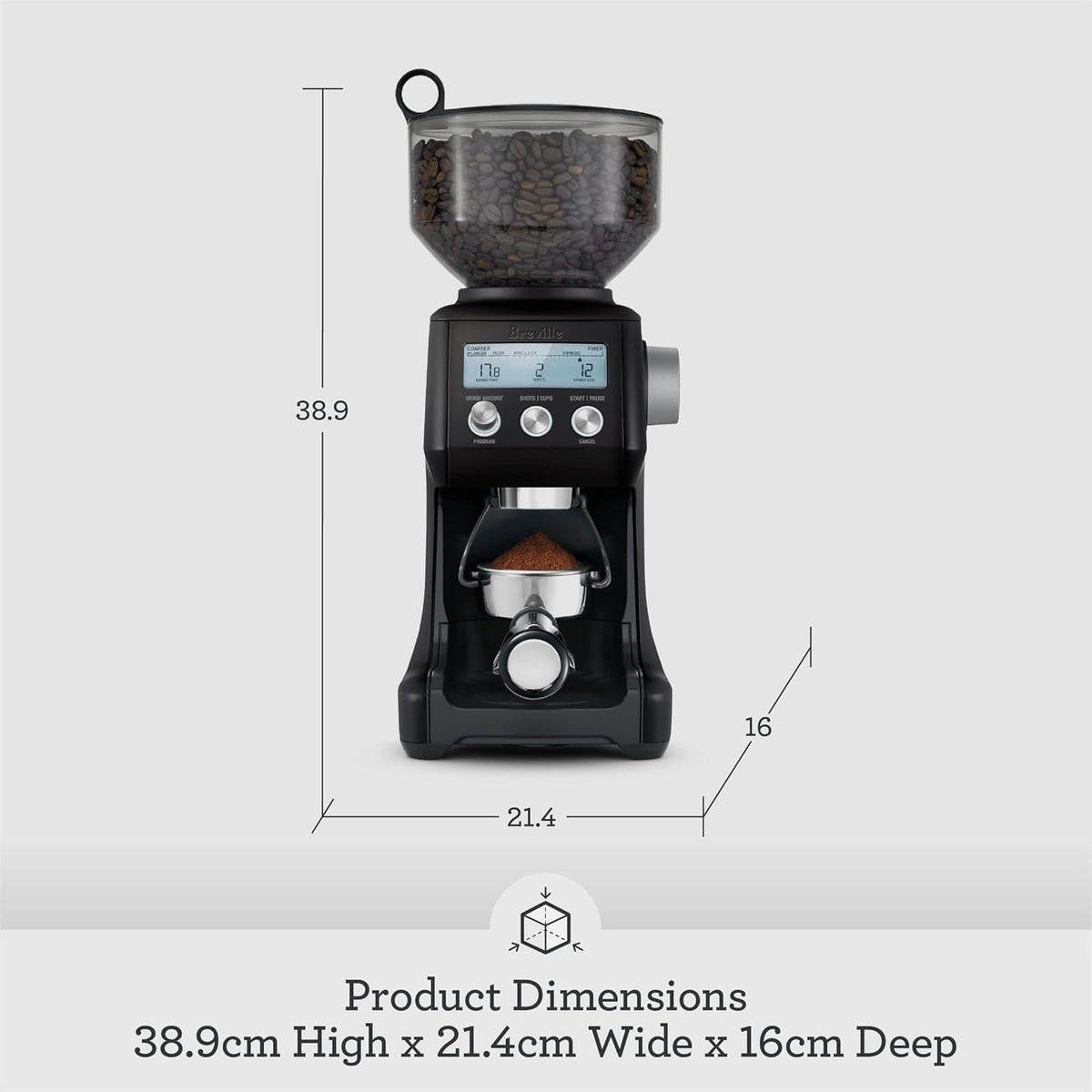 Breville BCG820BSS Smart Grinder Pro Coffee Bean Grinder, Brushed Stainless Steel - PuriLite