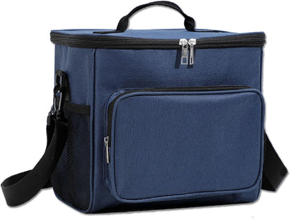 Lunch Bag for Adult Men Women Reusable 10L Large Thermos Lunch Box Food Cooler Bag Leakproof Heated Lunch Bag for Work Office Outdoor Picnic School Unisex Insulated Bag, 12+ Cans (Black) - PuriLite