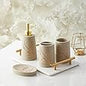 White Bathroom Accessories Set,Modern Countertop Bathroom Decor,Luxury 6 Piece Bathroom Accessory Set,Complete with Soap Dispenser,Toothbrush Holder,Tumbler,Tray - PuriLite