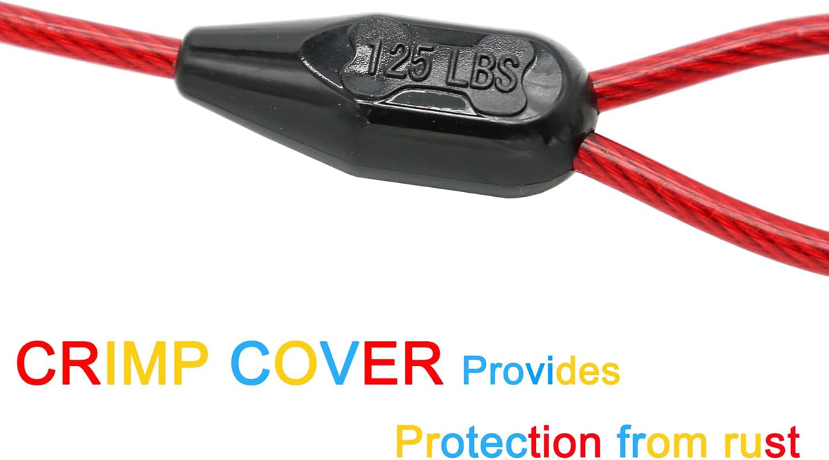 Petest 25ft Reflective Tie-Out Cable for Small Dogs Up to 35 Pounds - PuriLite