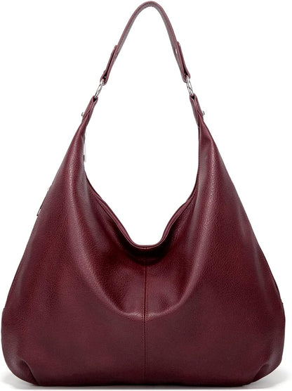 Ashioup Hobo Bags for Women Soft PU Leather Shoulder Bag Vintage Slouchy Handbag with Zipper - PuriLite