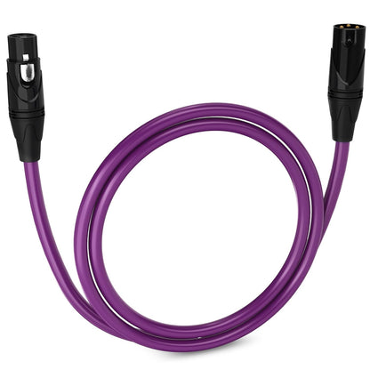 LyxPro 6 Feet XLR Microphone Cable Balanced Male to Female 3 Pin Mic Cord for Powered Speakers Audio Interface Professional Pro Audio Performance and Recording Devices - Blue - PuriLite