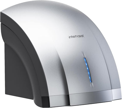 interhasa! Compact Hand Dryer 110V Commercial Electric Hand Dryer for Bathroom with Hot n Cold Air, 3-Pin Plug in - PuriLite