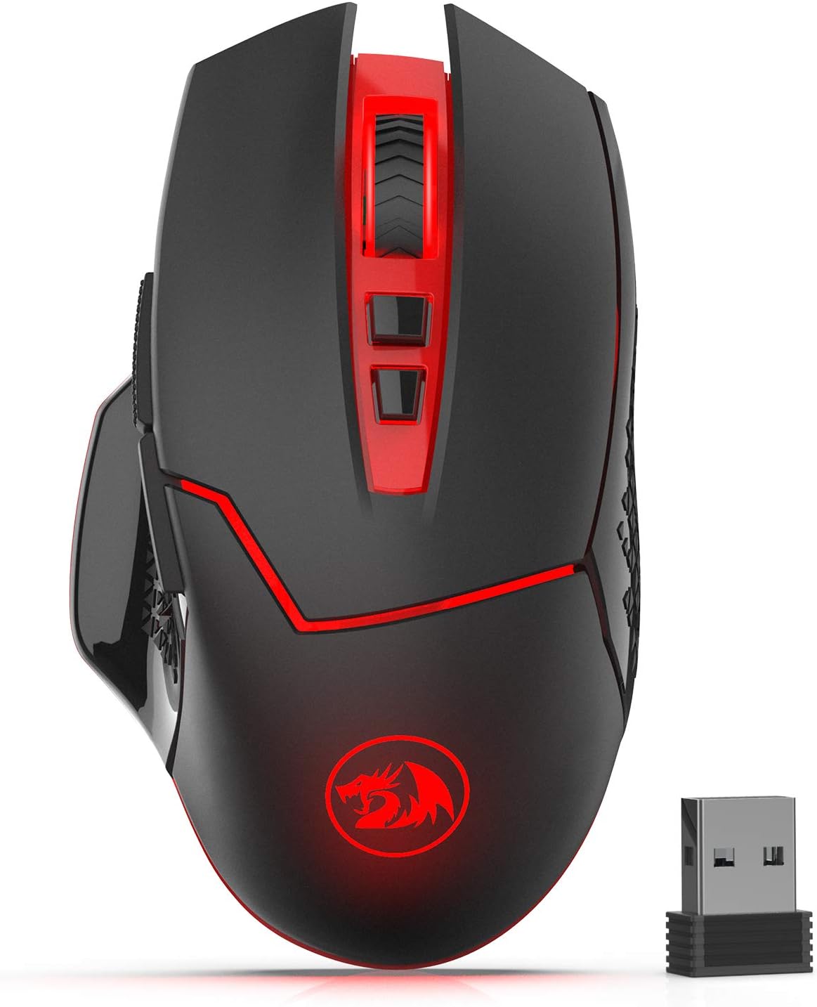 Redragon M690-1 2400 DPI Optical 2.4G Wireless Gaming Mouse, 5 Adjustable DPI Levels Portable Gaming & Office Mice with 8 Buttons and USB Receiver for Desktop, MacBook, Notebook, PC, Laptop, Computer - PuriLite