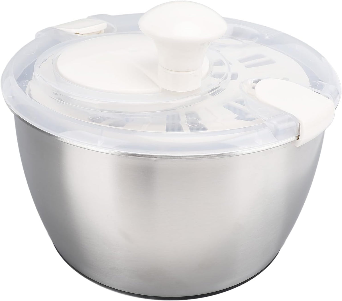 Stainless Steel Salad Spinner 5L Multifunctional Lettuce Spinner Vegetable Dryer with Lid Drain Bowl Colander for Home Kitchen - PuriLite