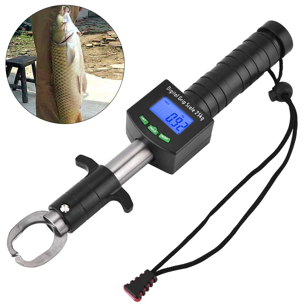 Fish Lip Grip with LED Display Multi-Function Digital Fish Grip Scale 25 Kg 55LB Electronic Control Grabber - PuriLite
