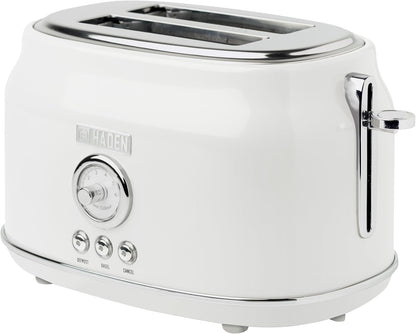 Haden Dorset 75083 Stainless Steel 1500W Retro Toaster 4 Slice Wide Slot w/Removable Crumb Tray and Settings, Black/Copper Toasters w/Adjustable Browning Control, Smart Toaster - PuriLite