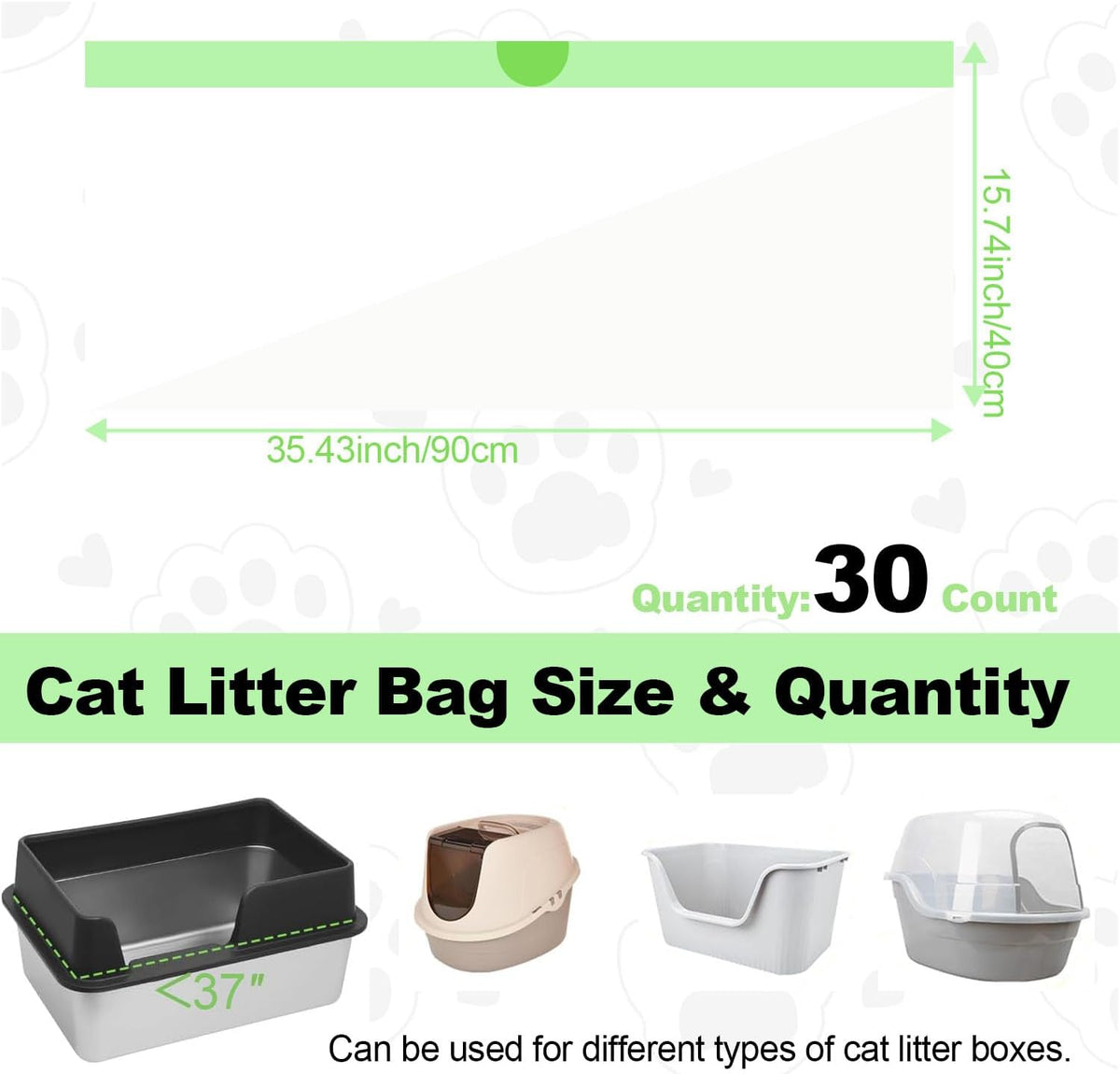 Rastalola Official® 120 Pack Cat Litter Bags with Drawstring, Compatible with Litter Robot 3 & 4, 10-12 Gallons (Sold by Ameroliy-US Store) - PuriLite