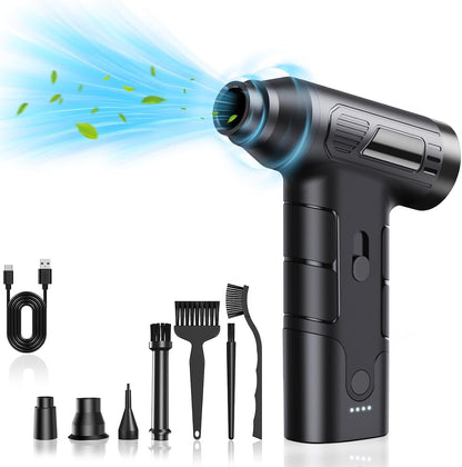 Compressed Air Duster, 130000RPM Electric Air Duster Replaces Compressed Air Cans, 3 Speed, Cordless Air Blower for Cleaning Camera Computer Household Pet Hair - PuriLite
