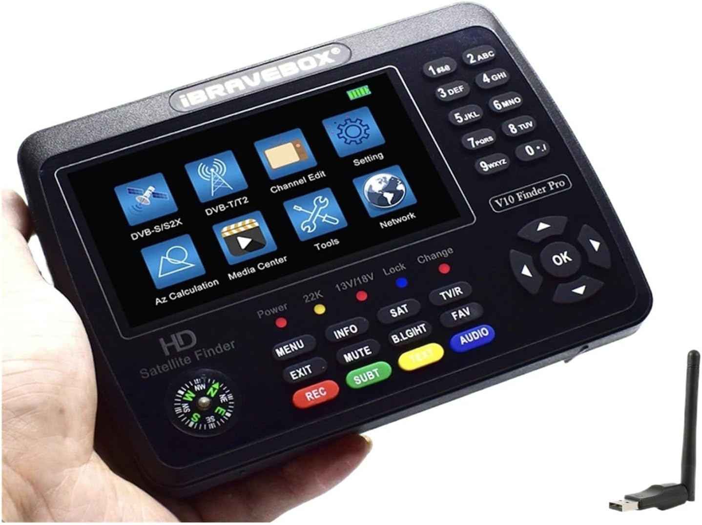 V10 Finder Pro Satellite Meter DVB-S2/S2X DVB-T2/T H.265 Vs Kpt 717st Plus Gtmedia V8 Finder Pro2 Dvb T2 Satfinder(V10 Finder WiFi) - PuriLite