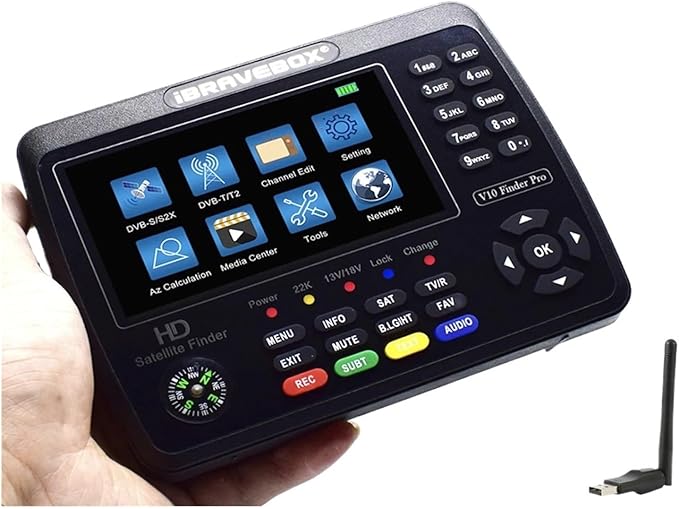V10 Finder Pro Satellite Meter DVB-S2/S2X DVB-T2/T H.265 Vs Kpt 717st Plus Gtmedia V8 Finder Pro2 Dvb T2 Satfinder(V10 Finder WiFi) - PuriLite