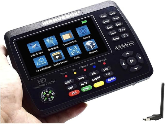 V10 Finder Pro Satellite Meter DVB-S2/S2X DVB-T2/T H.265 Vs Kpt 717st Plus Gtmedia V8 Finder Pro2 Dvb T2 Satfinder(V10 Finder WiFi) - PuriLite