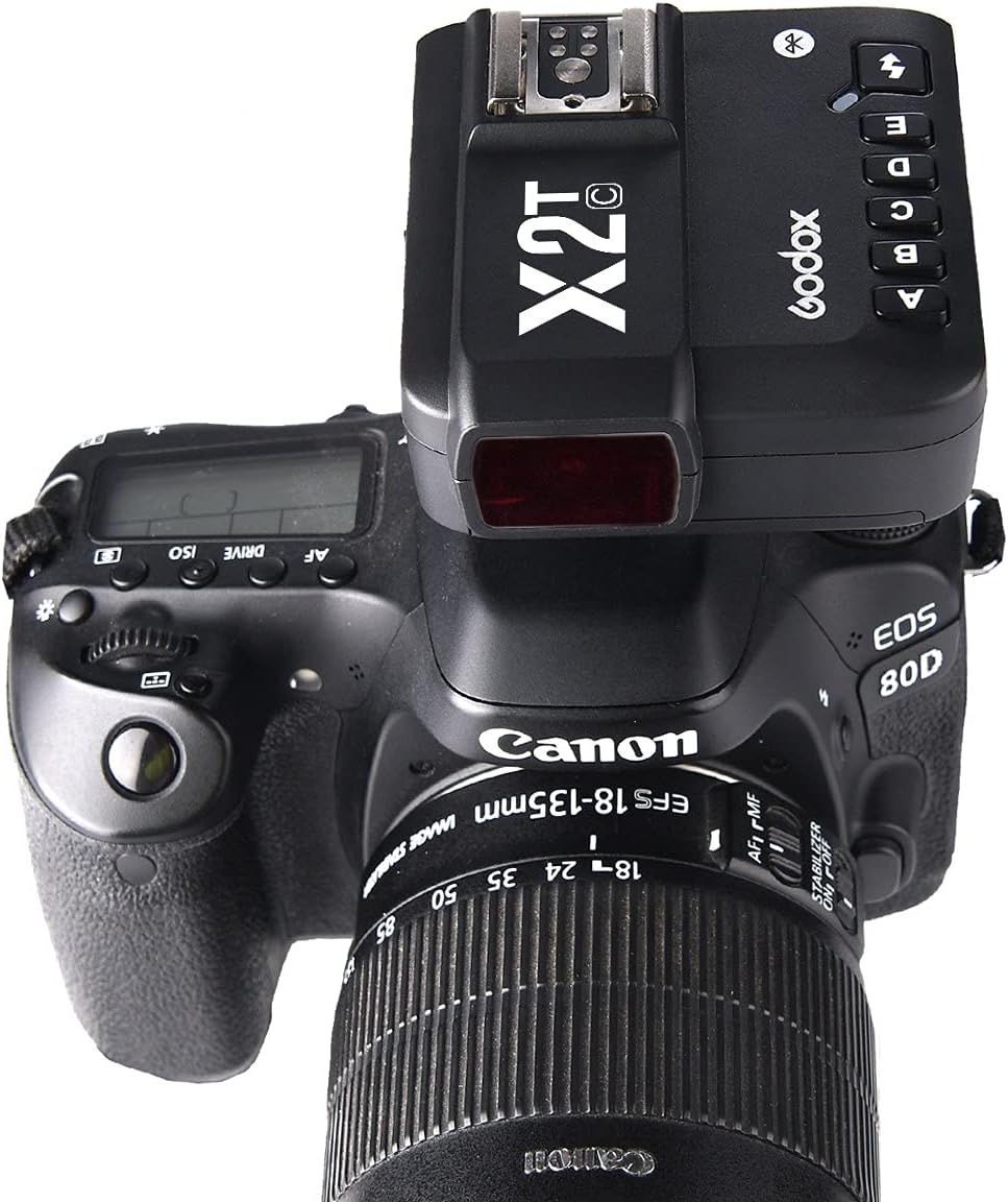 Godox X2T-C TTL Wireless Flash Trigger for Canon, 1/8000s HSS Bluetooth Connection Supports iOS/Android App Controller, TCM Function, 5 Separate Group Buttons, New Hotshoe Locking, New AF Assist Light - PuriLite