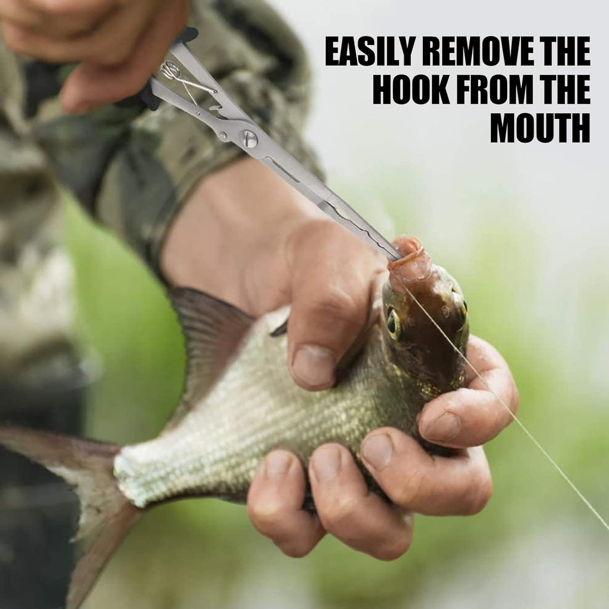 Fishing Pliers Stainless Steel Hook Remover Braid Cutter Rustproof Saltwater Split Ring Pliers Fishing Multi-Tools with Sheath and Lanyard - PuriLite