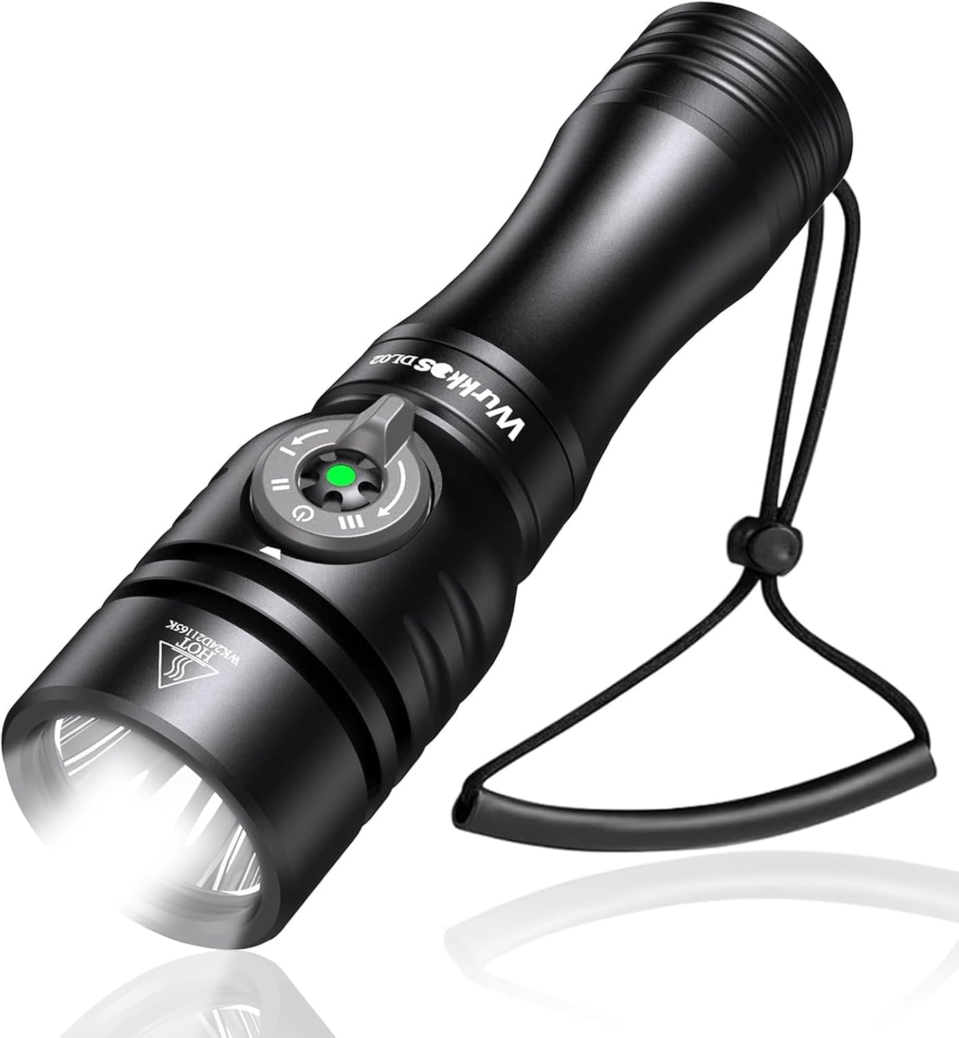 Wurkkos DL02 Scuba Diving Flashlight, Max 3000Lumen, 496M Long Range, 100M Underwater, Power Indicator, 3 Lighting Modes, Submarine Light for Deep Sea Cave - PuriLite